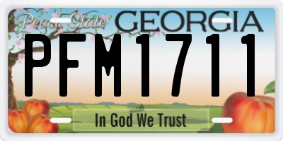 GA license plate PFM1711