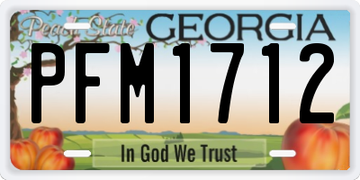 GA license plate PFM1712