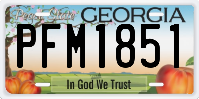 GA license plate PFM1851