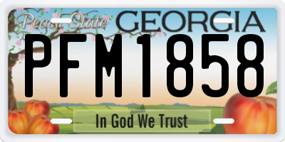 GA license plate PFM1858