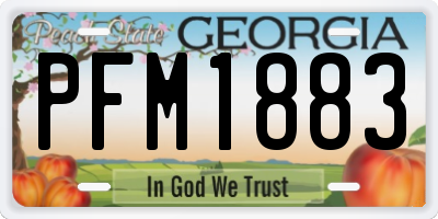 GA license plate PFM1883
