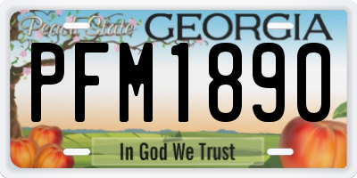 GA license plate PFM1890