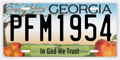GA license plate PFM1954