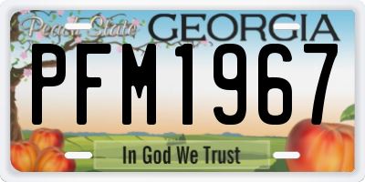GA license plate PFM1967