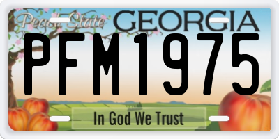 GA license plate PFM1975