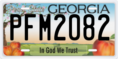 GA license plate PFM2082