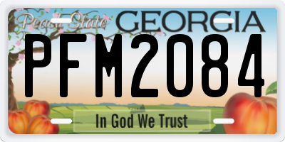 GA license plate PFM2084