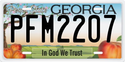 GA license plate PFM2207