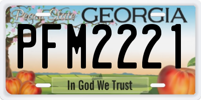 GA license plate PFM2221