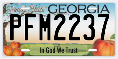 GA license plate PFM2237