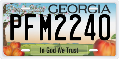GA license plate PFM2240