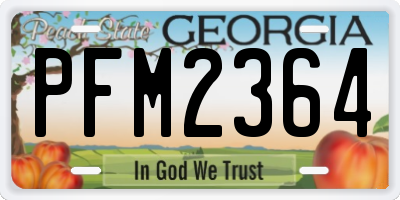 GA license plate PFM2364