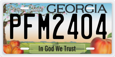 GA license plate PFM2404