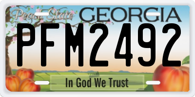 GA license plate PFM2492