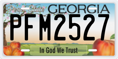 GA license plate PFM2527
