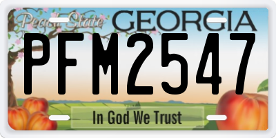 GA license plate PFM2547