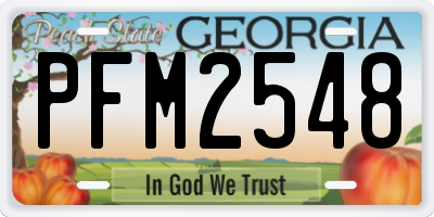 GA license plate PFM2548