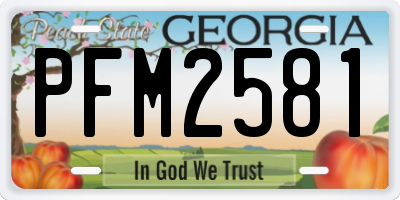 GA license plate PFM2581