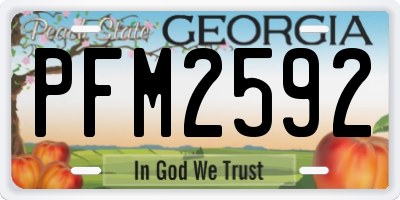 GA license plate PFM2592