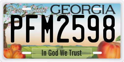 GA license plate PFM2598