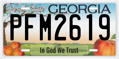 GA license plate PFM2619