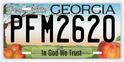 GA license plate PFM2620