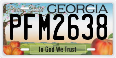 GA license plate PFM2638