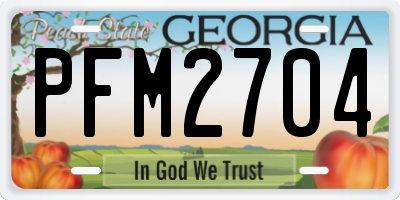 GA license plate PFM2704