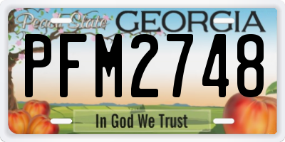 GA license plate PFM2748