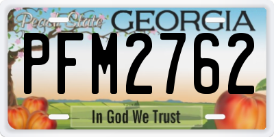 GA license plate PFM2762