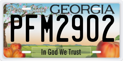 GA license plate PFM2902
