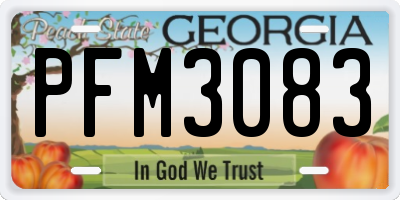 GA license plate PFM3083