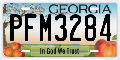 GA license plate PFM3284