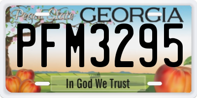 GA license plate PFM3295