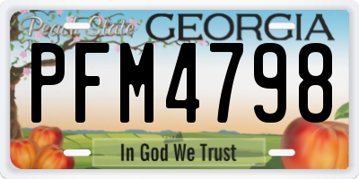 GA license plate PFM4798