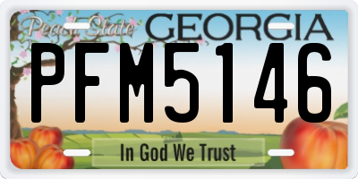 GA license plate PFM5146