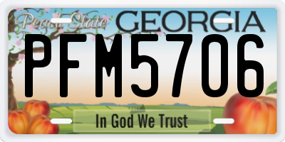 GA license plate PFM5706
