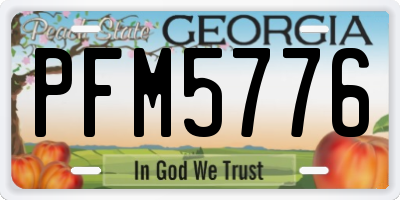 GA license plate PFM5776