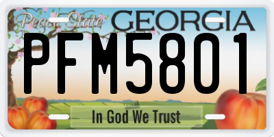 GA license plate PFM5801