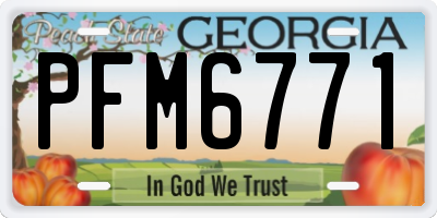 GA license plate PFM6771