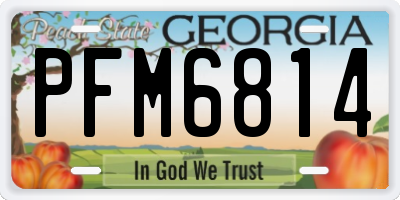 GA license plate PFM6814