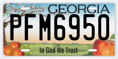 GA license plate PFM6950