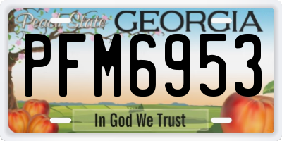 GA license plate PFM6953