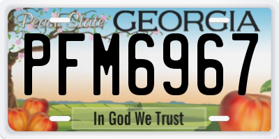 GA license plate PFM6967
