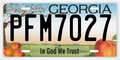 GA license plate PFM7027