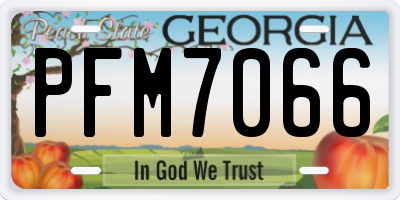 GA license plate PFM7066