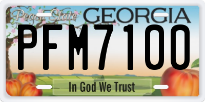GA license plate PFM7100