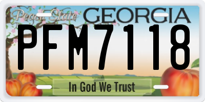 GA license plate PFM7118
