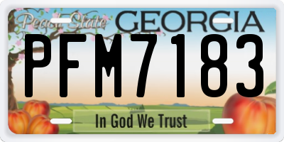 GA license plate PFM7183