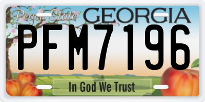 GA license plate PFM7196